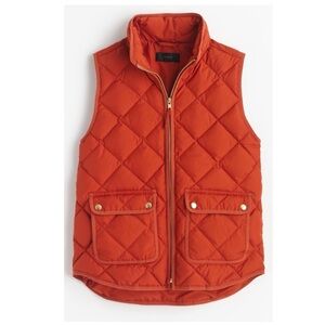J. Crew Excursion down and feathers puffer vest Size XS Orange puffy vest